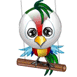 Cute Bird On Stand Emoticons
