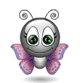 Pink Winged Cute Flying Butterfly Emoticons