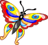 Large Brightly Colored Butterfly  Emoticons