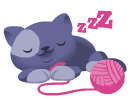 Sleeping Kitten With Yarn Emoticons