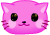 Meowing Pink Cat Head Emoticons