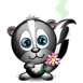 Skunk Smelling Flower Emoticons