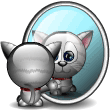 Gray Kitten Playing With Mirror Emoticons