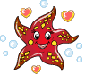 Dancing Starfish With Hearts Emoticons