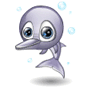 Floating Dolphin Emoticons