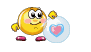 Smiley Popping Heart Bubble Emoticons