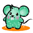 Glittery Green Mouse Emoticons