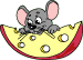 Mouse Adoring Cheese Emoticons