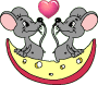 Mice In Love With Cheese Emoticons