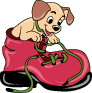 Puppy In Shoe Playing With Shoelaces Emoticons