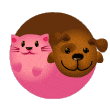 Puppy And Kitten Yin Yang  Emoticons