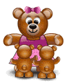Mama Bear With Baby Bears Emoticons