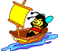 Fly In Boat With Heart Sail Emoticons