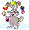 Easter Bunny Juggling Easter Eggs Emoticons