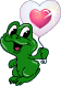 Frog Holding Heart Balloon Emoticons