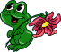 Frog Holding Flower Emoticons