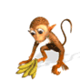 Monkey With Banana Waves Hello Emoticons