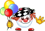 Clown With Balloons Greeting Emoticons
