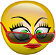 Pretty Face With Shades Emoticons