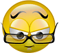 Wise Look With Glasses Emoticons