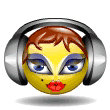 Woman Listening To The Music Emoticons