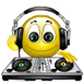 Smiley With Headphones Deejaying Emoticons
