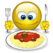 Smiley Eating From Plate Emoticons