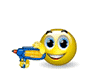 Smiley Using Water Pistol Emoticons