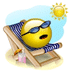 Smiley Basking On Sun Emoticons