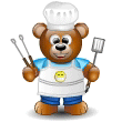 Smiley Chef Holding Cutlery Emoticons