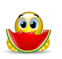 Smiley Eating Watermelon Emoticons