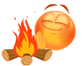 Smiley Warming Beside Fire Emoticons
