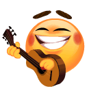 Jovial Smiley Playing Guitar Emoticons