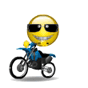 Smiley Riding A Motorcycle Emoticons
