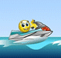 Smiley Driving A Motorboat Emoticons