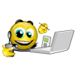 Smiley With Laptop Talking Emoticons