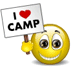 Smiley Holding Camping Sign Emoticons