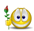 Smiley Face Showing Flower Emoticons