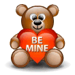 Bear With Heart That Says Be Mine Emoticons