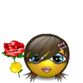 Lover With Flower Greeting Emoticons