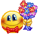 Smiling Emoticon Showing Flowers Emoticons