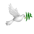 Flying Dove Holding Leaves Emoticons