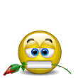 Emoticon Holding A Flower And Talking Emoticons