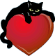 Cat Resting On Heart Emoticons