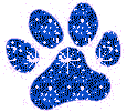 Sparkling Blue Paw Print Emoticons
