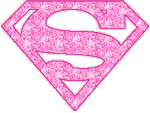 Pink Superman Logo Emoticons