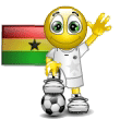 Smiley Soccer Ball With Ghana Flag Emoticons