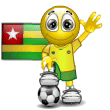 Smiley Soccer Ball With Togo Flag Emoticons