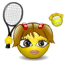 Lady Smiley Playing Tennis Emoticons