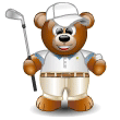 Teddy With Golf Club Emoticons